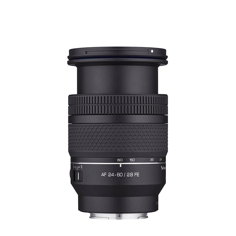 Camera lens AF 24-60 / 2.8 FE in zoom  position on a white background
